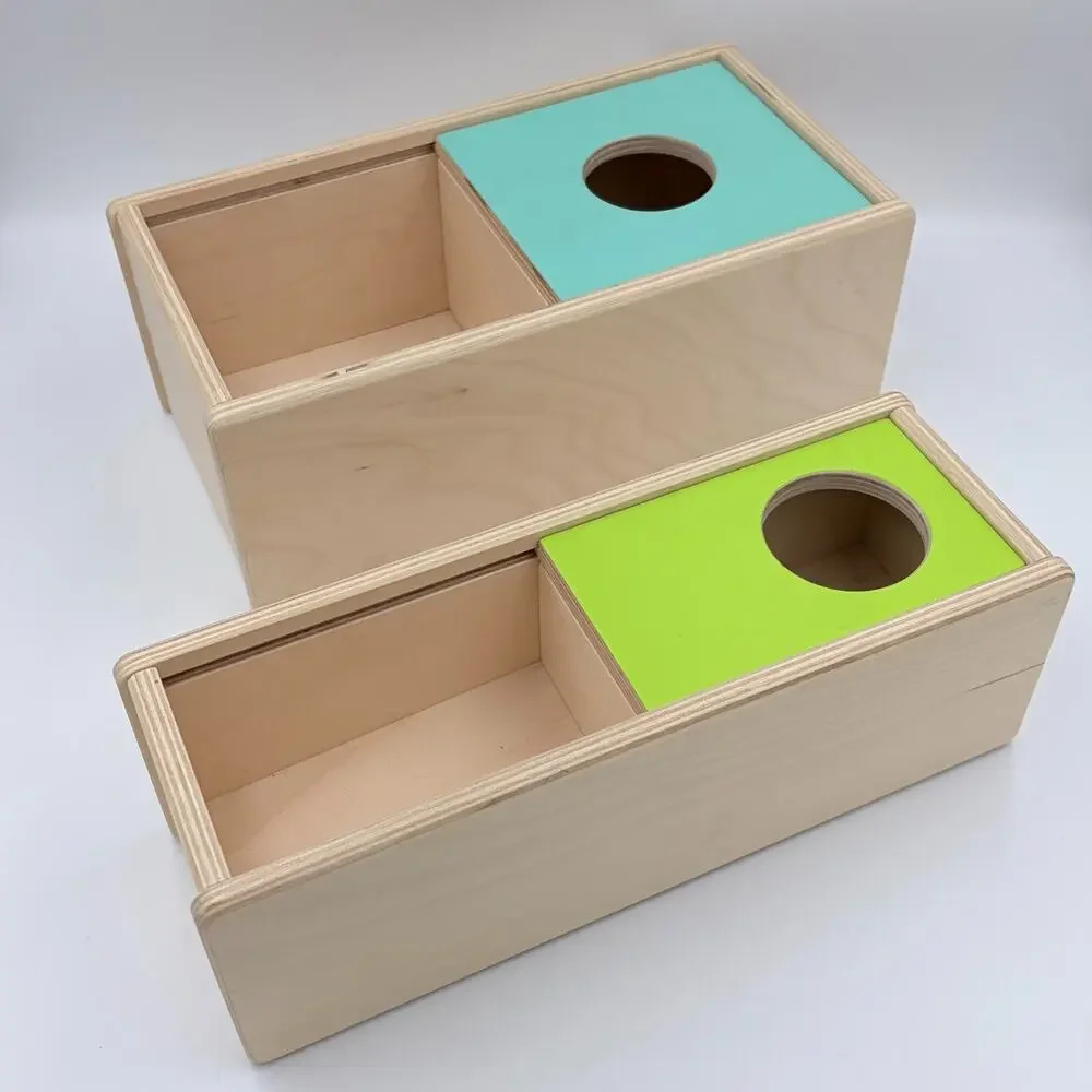 Lovevery Sliding Top Box & Ball Drop Box - Montessori Wooden Toys